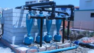 Sistema de separación de finos por centrifugación o hidrociclón instalado para la construcción del Auditorio – Palacio de Congresos de Águilas (Murcia).